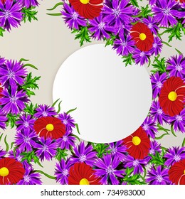 vector frame with flowers for postcard, price tag, flyer