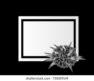 vector frame with flowers for postcard, price tag, flyer