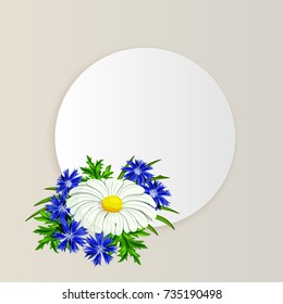 vector frame with flowers for postcard, price tag, flyer