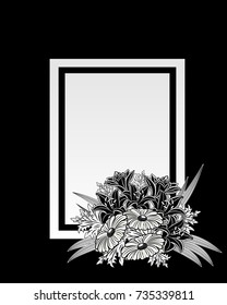 vector frame with flowers for postcard, price tag, flyer