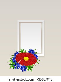 vector frame with flowers for postcard, price tag, flyer