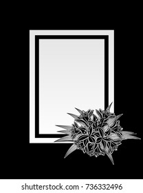 vector frame with flowers for postcard, price tag, flyer