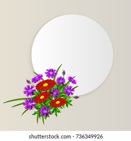 vector frame with flowers for postcard, price tag, flyer