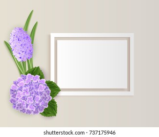 vector frame with flowers for postcard, price tag, flyer