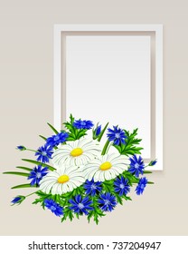 vector frame with flowers for postcard, price tag, flyer