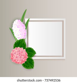 vector frame with flowers for postcard, price tag, flyer