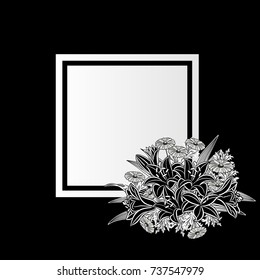 vector, frame with flowers for postcard, price tag,etc