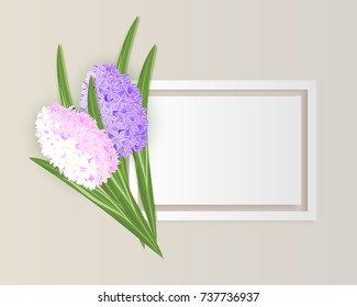 vector frame with flowers for postcard, price tag, flyer