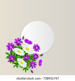 vector frame with flowers for postcard, price tag, flyer