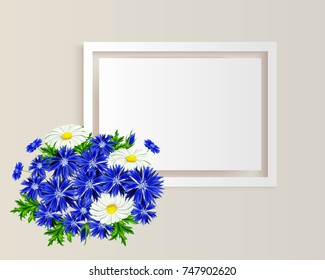 vector frame with flowers for postcard, price tag, flyer