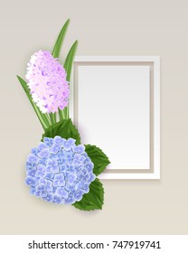 vector frame with flowers for postcard, price tag, flyer