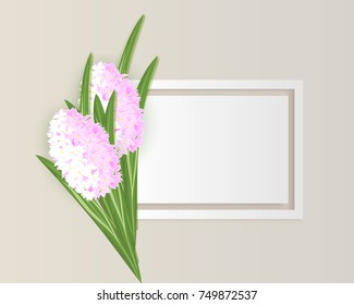 vector frame with flowers for postcard, price tag, flyer