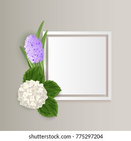 vector frame with flowers for postcard, price tag, flyer