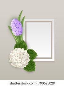 vector frame with flowers for postcard, price tag, flyer