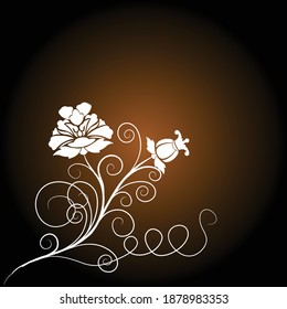 Vector frame of flowers. Vintage floral elements Isolated botanical illustration for a postcard.	
