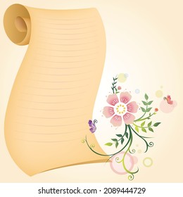 Vector frame of flowers. Vintage floral elements Isolated botanical illustration for a postcard.