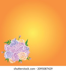 Vector frame of flowers. Vintage floral elements Isolated botanical illustration for a postcard.