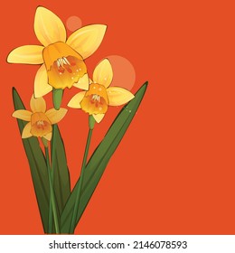 Vector frame of flowers. Vintage floral elements Isolated botanical illustration for a postcard.