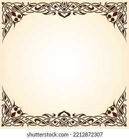 Vector frame of flowers. Vintage floral elements Isolated botanical illustration for a wedding card.