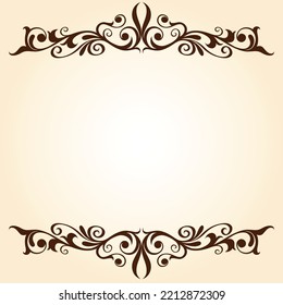 Vector frame of flowers. Vintage floral elements Isolated botanical illustration for a wedding card.