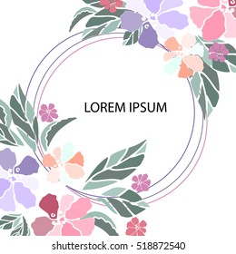 vector frame with flowers, which can be used in invitations, postcards and flyers