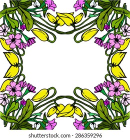 Vector frame with flowers for your design