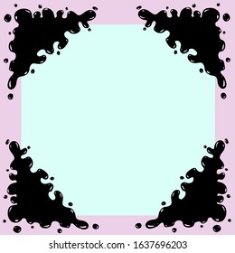 Vector frame of fluid, flowing, plastic elements. Square background. For advertising, banners, invitations, cards, holidays, parties, fun and so on.