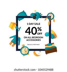 Vector frame with flying around it with place for text in center illustration