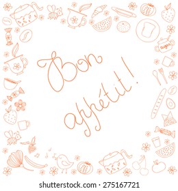 Vector frame with food and message