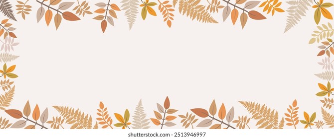 Marco de Vector con adorno de bosque, hojas. Fondos de diseño para Anuncio de redes sociales. Conjunto de Plantillas de marco de publicación de instagram. Cubierta de Vector. Maqueta para el blog personal o tienda. Diseño para la promoción.
