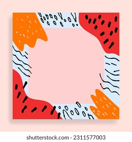 vector frame fresh color hand drawn minimal background