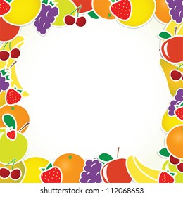 Vector frame with fruits