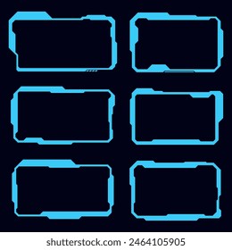 Vector frame futuristic interface. Cyberpunk design technology element