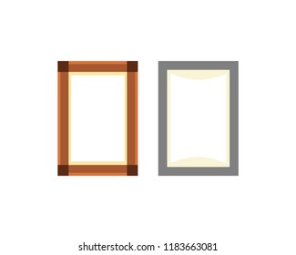 Vector frame gallery set collection. Rectangular and square art framework isolated.