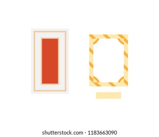 Vector frame gallery set collection. Rectangular and square art framework isolated.