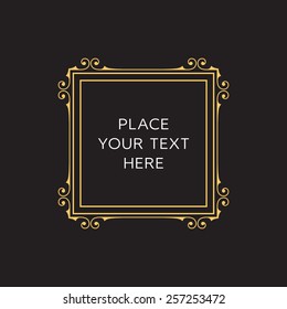 Vector Frame. Geometric Line Design Style for Hipster Art. Art Deco Monogram and Emblem Elements. Copy Space for Text