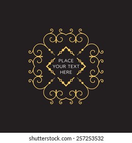 Vector Frame. Geometric Line Design Style for Hipster Art. Art Deco Monogram and Emblem Elements. Copy Space for Text