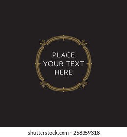 Vector Frame. Geometric Line Design Style for Hipster Art. Art Deco Monogram and Emblem Elements. Copy Space for Text.
