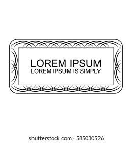 Vector Frame. Geometric Line Design Style for Hipster Art. Art Deco Monogram and Emblem Elements. Copy Space for Text