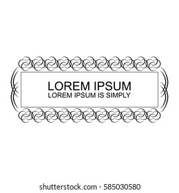 Vector Frame. Geometric Line Design Style for Hipster Art. Art Deco Monogram and Emblem Elements. Copy Space for Text