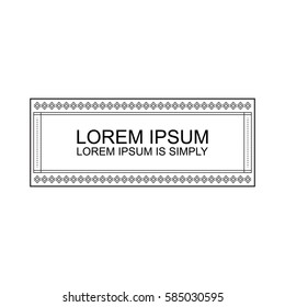 Vector Frame. Geometric Line Design Style for Hipster Art. Art Deco Monogram and Emblem Elements. Copy Space for Text