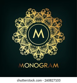 Quadro vetorial. Geometric Luxury Vintage Line Design Style for Hipster Art. Art Deco Monograma e Elementos Emblem. Copiar Espaço para Texto.