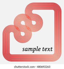 Vector Frame with Geometric Stripy Line.
