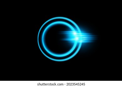 Vector frame. glowing circle banner blue circle effect with sparks vector illustration on transparent background Website and mobile app design