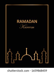 Vector frame of gold arabic for ramadan theme