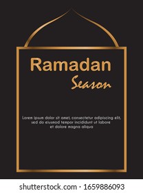 Vector frame of gold arabic for ramadan theme