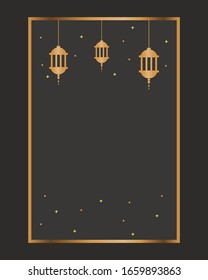 Vector frame of gold arabic for ramadan theme