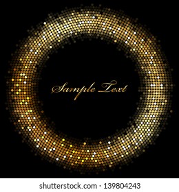 Vector frame with gold sparkles