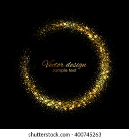 Vector frame with gold sparkles