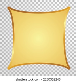 Vector frame, golden curved square on a transparent background